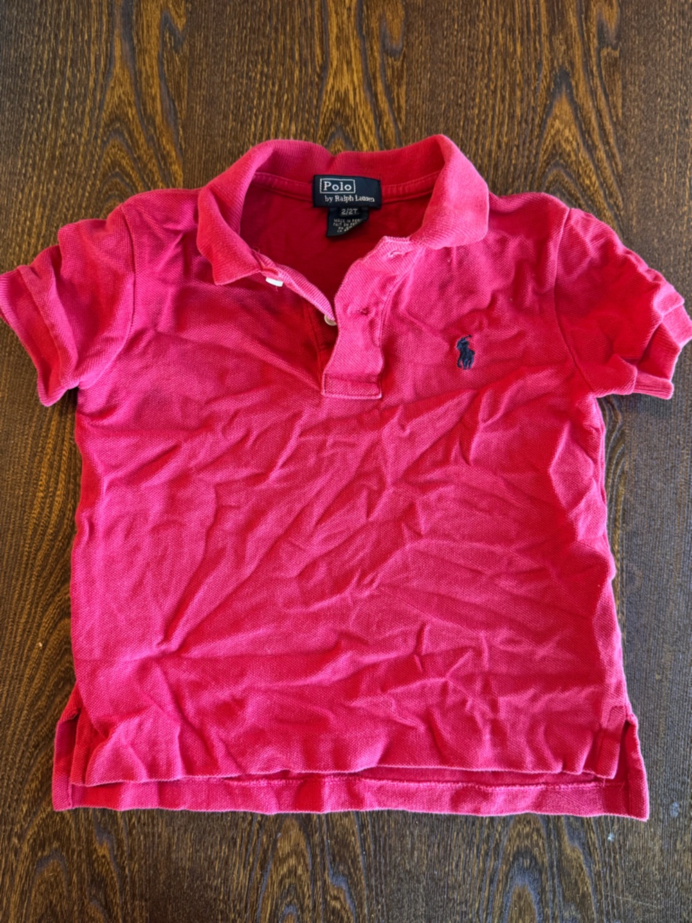 Ralph Lauren Red Polo Shirt with Navy Label